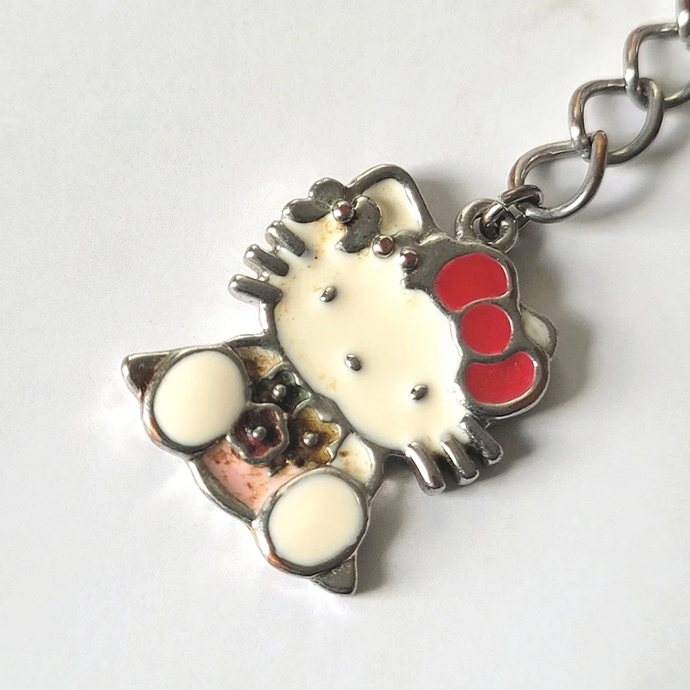 Hello Kitty Sanrio Enamel Charm Multicolor Rhinestone Tennis Bracelet - Picture 2 of 6